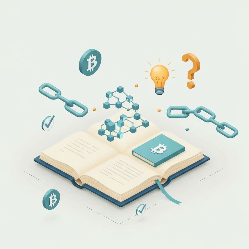 Ilustracija osnova kriptovaluta i blockchain edukacije