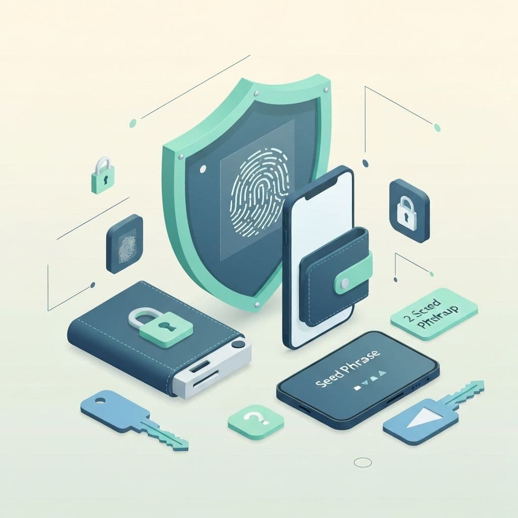 Ilustracija sigurnosti kripto novčanika
