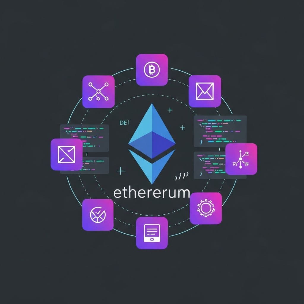 Sta je Ethereum - ilustracija Ethereum mreze i pametnih ugovora