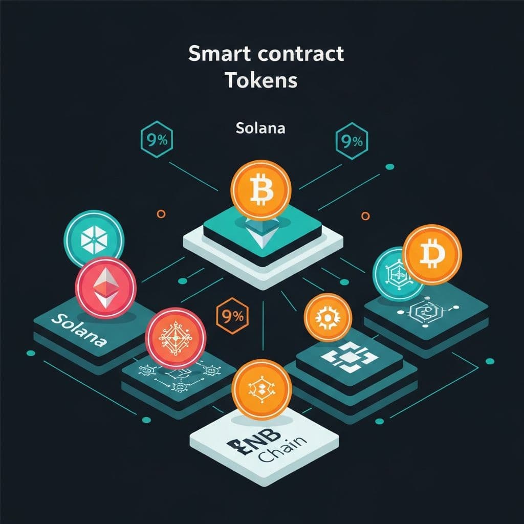 Sta su tokeni - ilustracija kripto tokena na razlicitim blockchain mrezama